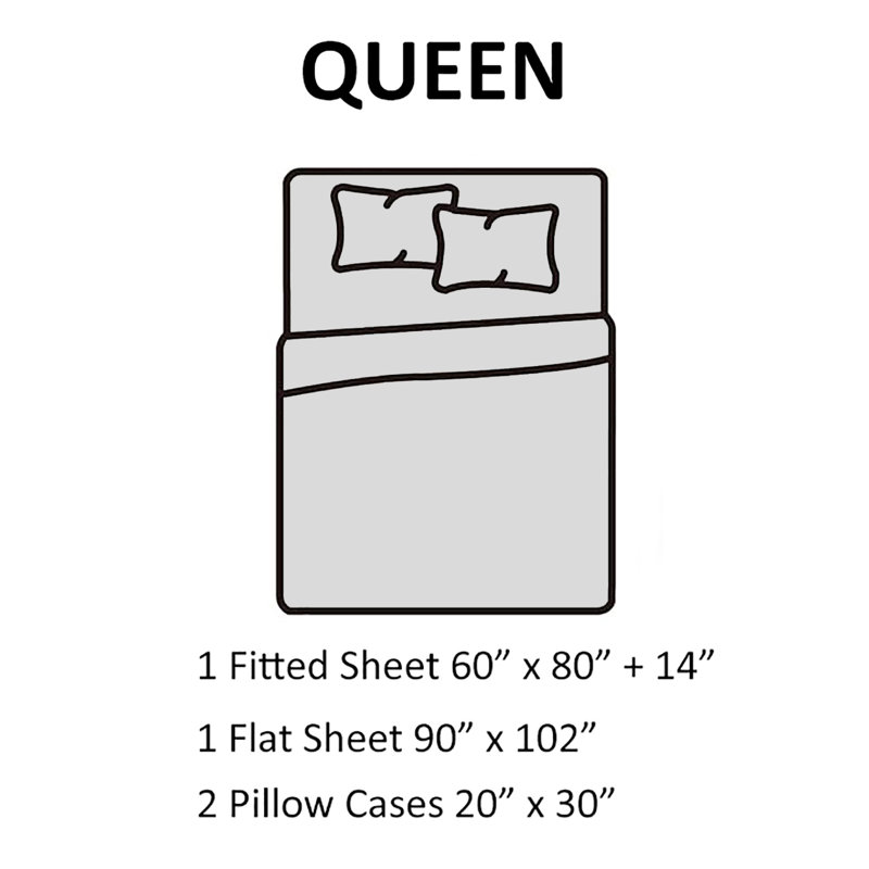 Sheet Set 2000 Embroidery Soft Cozy 14" Deep Pocket, Beige, Queen Sheet Set with Fitted Sheet + 2 Pillowcases