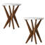 Table de bout ronde en bois à pieds croisés avec plateau lisse et base robuste à quatre pieds Jahey -808331085-855051755
