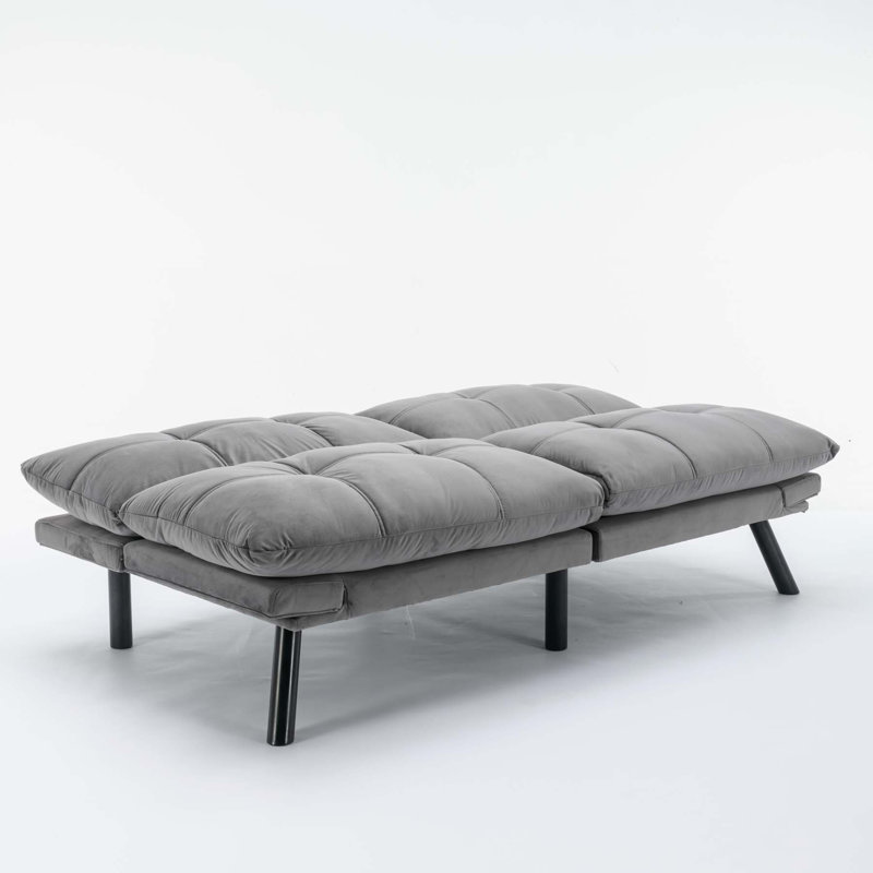Canapé à accoudoirs coussinés 70,87 po Tanney, Microfibre / microsuède gris clair