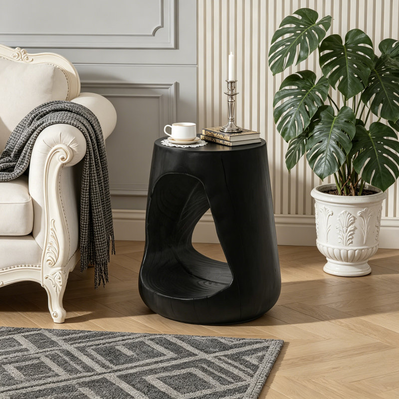 Table d'appoint Mgo Hollow, Noir