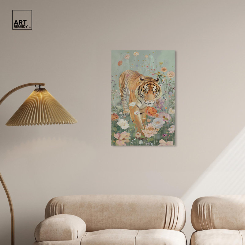 «Tiger Spring», toile par Art Remedy, H 30 po x l 20 po, Toile tendue