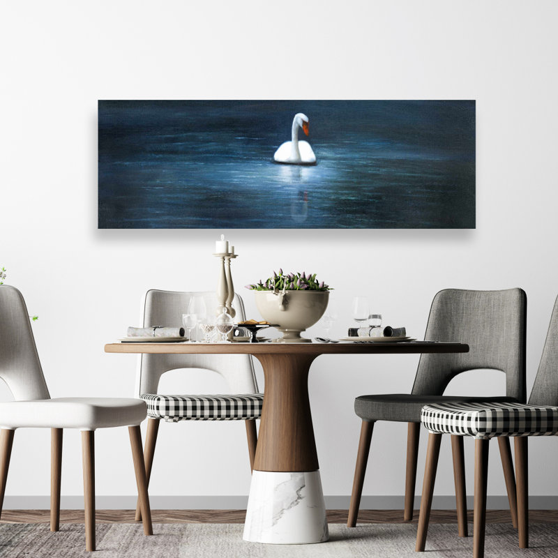 Magnifique cygne - toile romantique côtière pour la décoration intérieure