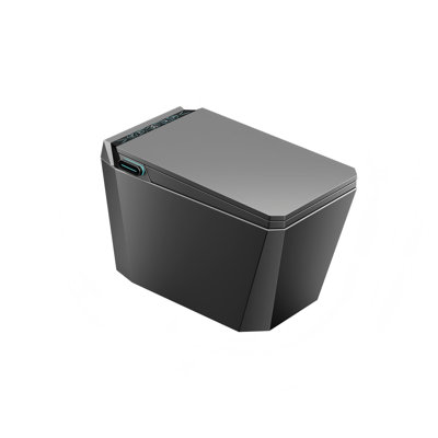 12" Rough-In Gray Fully Automatic Siphonic Smart Toilet featuring sensor auto lid opening, night light, adjustable temperature and aroma diffuser function
