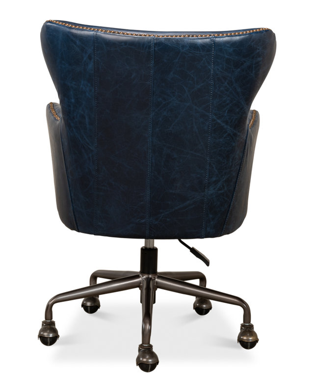 McKellen Leather Executive Chair, Chateau Blue