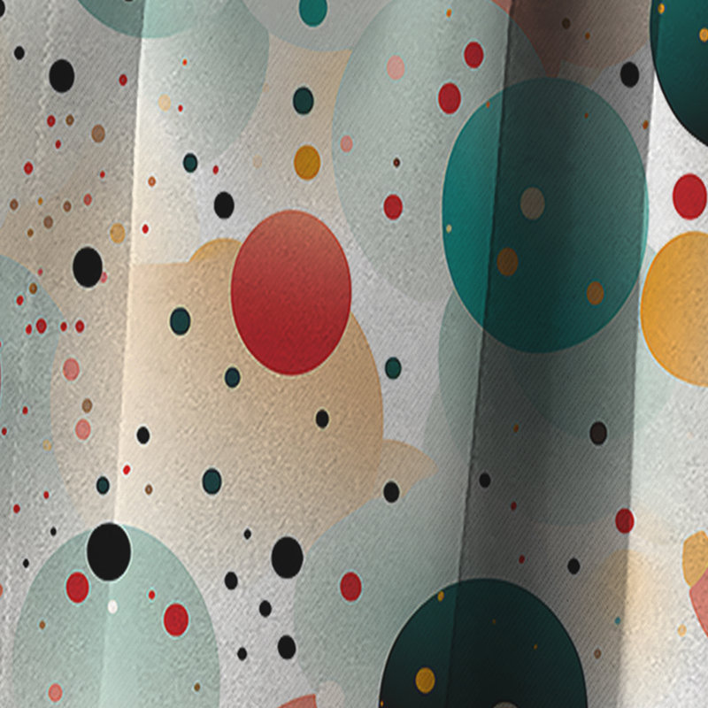 Turquoise rétro Revival Pois Delight V - rideau occultant abstrait - 1 panneaux, L 52 po x L 95 po