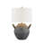 Dean 25" Ceramic Table Lamp with Fabric Shade, Black/Gray