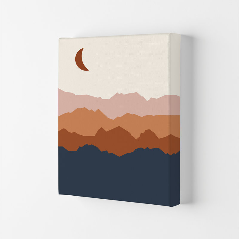 Moon Blue Mountain 01 - Print, No Framed, 30cm H x 21cm W x 1cm D