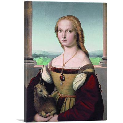 " Portrait Of A Lady With A Unicorn 1506 " by Raphael Painting Print