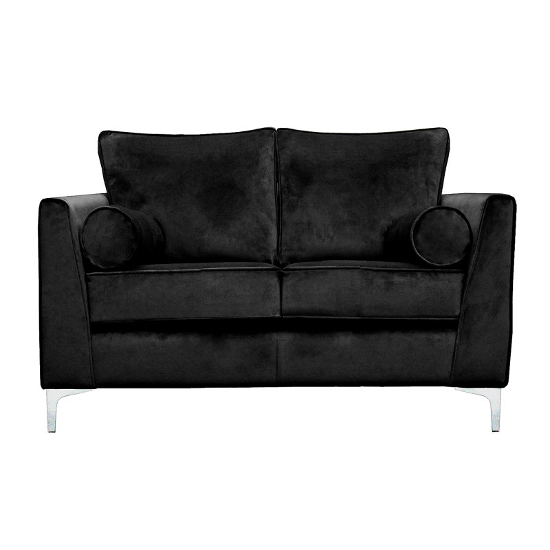 Giancarlo 2 Seater Velvet Sofa, Black