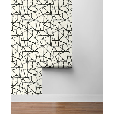 What's Your Angle Geometric 18' L x 20.5" W Peel and Stick Wallpaper Roll