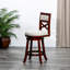 Tabouret pivotant de 24 po de hauteur comptoir en cerisier, siège en tissu beige-190185562-190185566