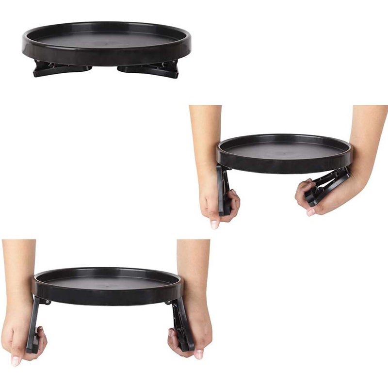 Sofa Arm Clip Tray, Side Table For Remote Controls/Drinks/Gamepads Holder (Brown), Black