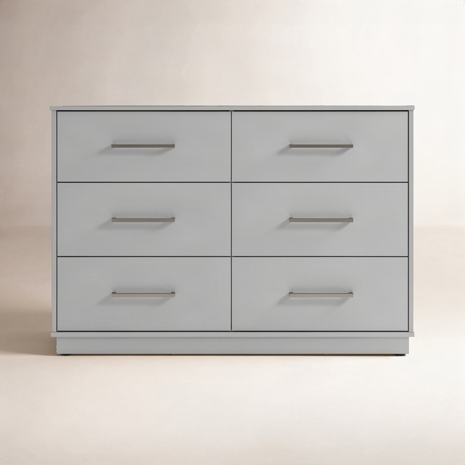 6-Drawer Double Dresser, Pebble Gray