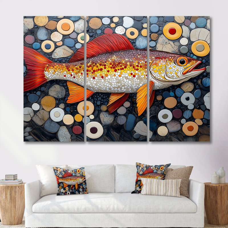 «Red and Orange», ensemble d'impressions murales arctiques, H 28 po x l 36 po x P 1 po, Toile tendue