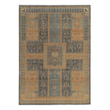 Distressed Homage Hand Knotted Wool Geometric Area Rug