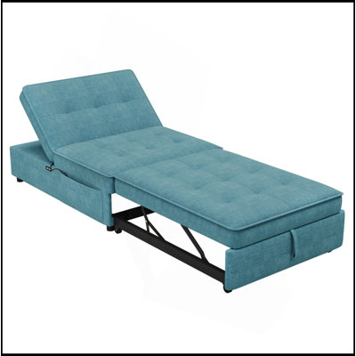Canapé-lit 4 en 1, fauteuil-lit, repose-pieds pliant multifonctionnel avec pochette de rangement et port USB pour petit appartement, salon, chambre à coucher, couloir