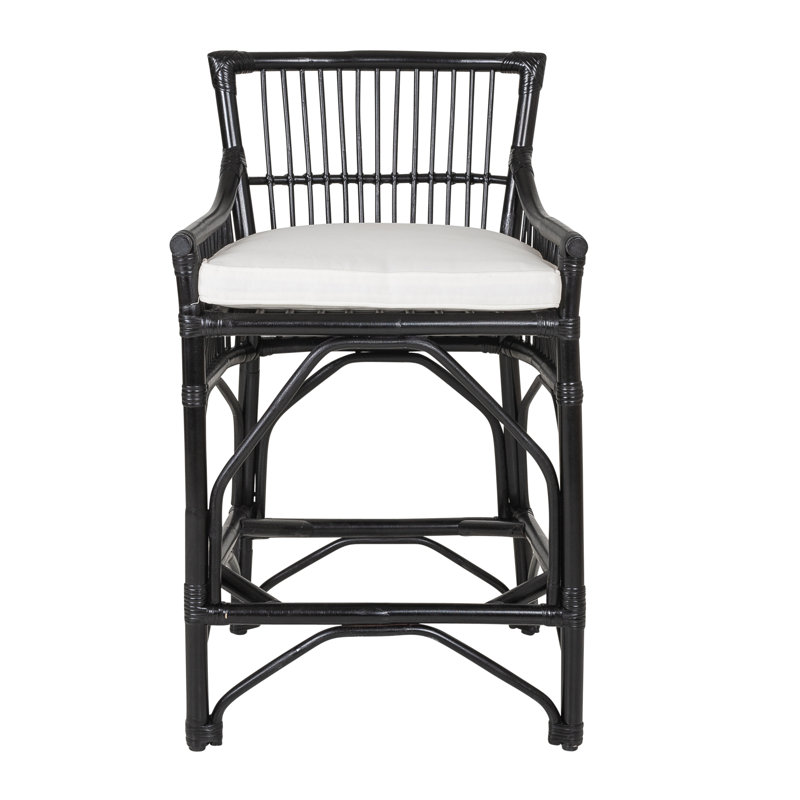 Tabouret de bar et de comptoir Barkley, Noir, Tabouret de comptoir (siège d'une hauteur de 24 p