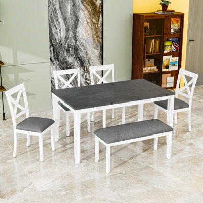 Wooden Dining Table Set with Bench