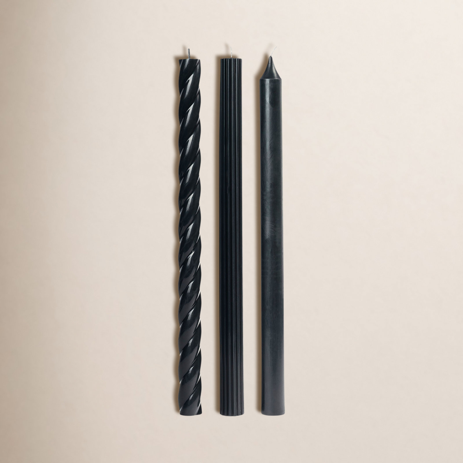 ILLUME Beautifully Done Unscented Assorted Candle Tapers 3-Pack, Blackberry Absinthe