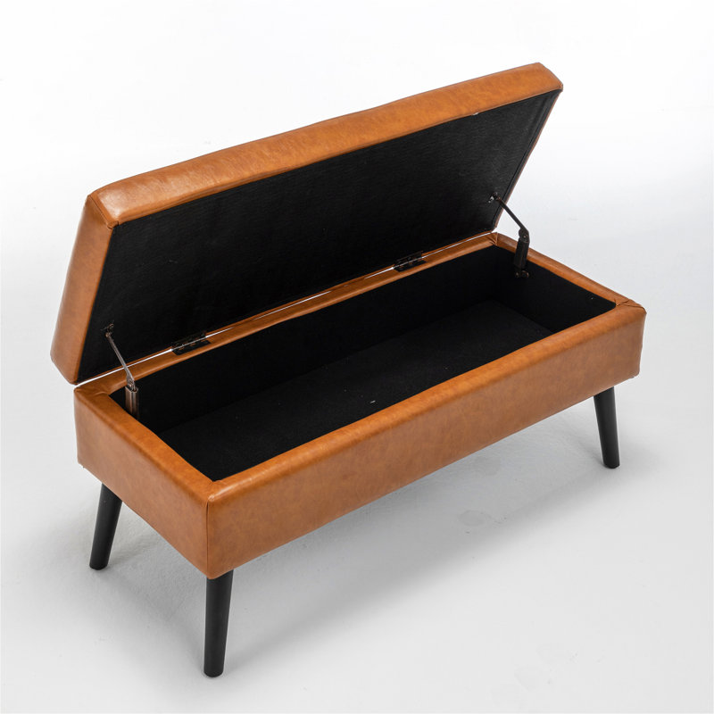Banc de rangement avec banc de rangement pour l'extrémité de la chambre à coucher Banc de pied de lit Banc de hall d'entrée Banc de rangement avec repose-pieds l 43,3 po x 17,7 po