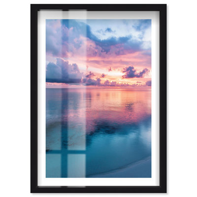 Lightplay on Waves Travel Photography Shadowbox Print by Notoriart