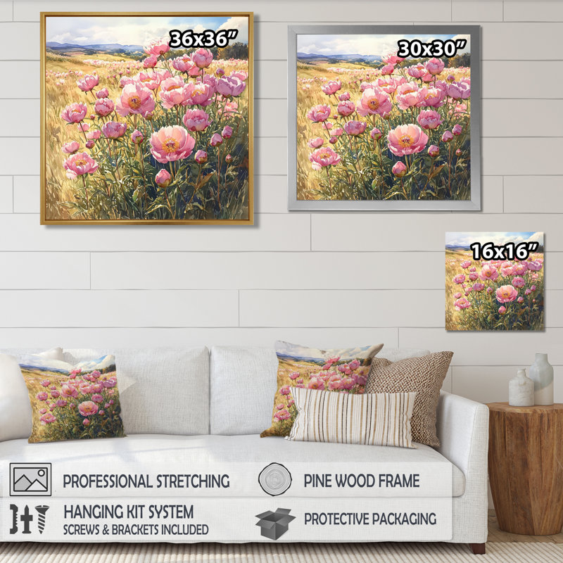 Kirklin - Floral Wall Art, Floater Framed Print, Silver, 30" H x 30" W