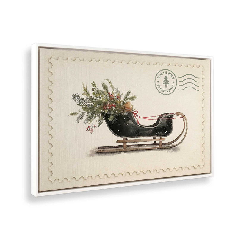 Impression sur toile Northiant Sleigh, Blanc opaque, H 32,75 po x l 48,75 po
