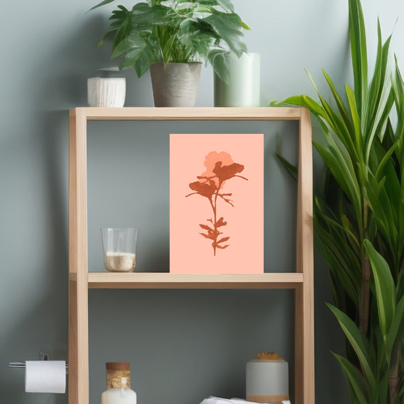 «Warm Botanical Bloom», impression délicate de fleur minimaliste, art mural, 18" H x 12" W