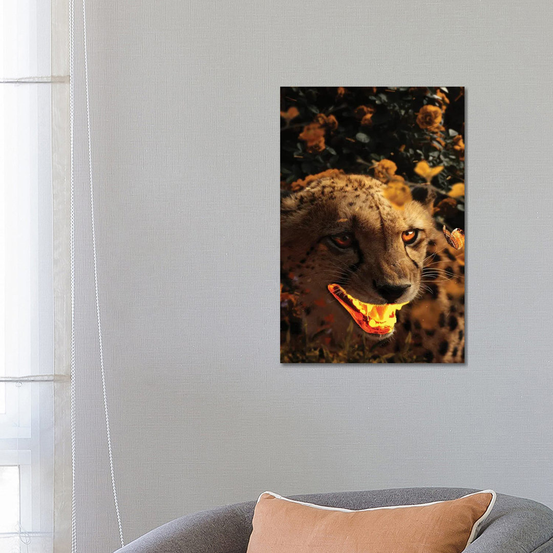 Gold Gepard by Milos Karanovic - Wrapped Canvas Painting