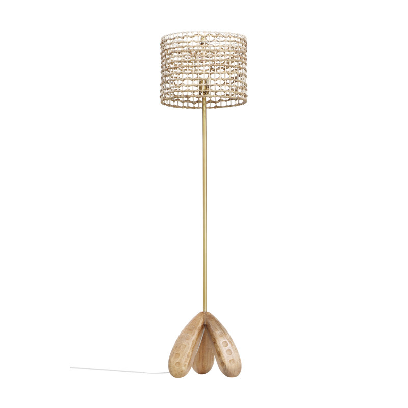 Lampe sur pied en bois