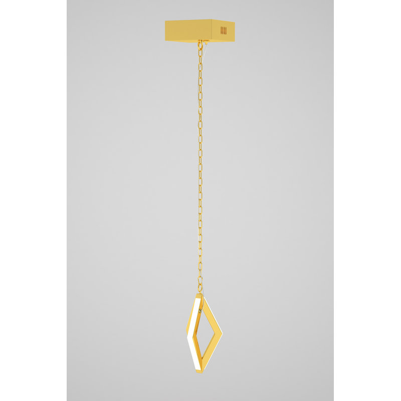 Modern 1 Light Gold LED Geometric Pendant