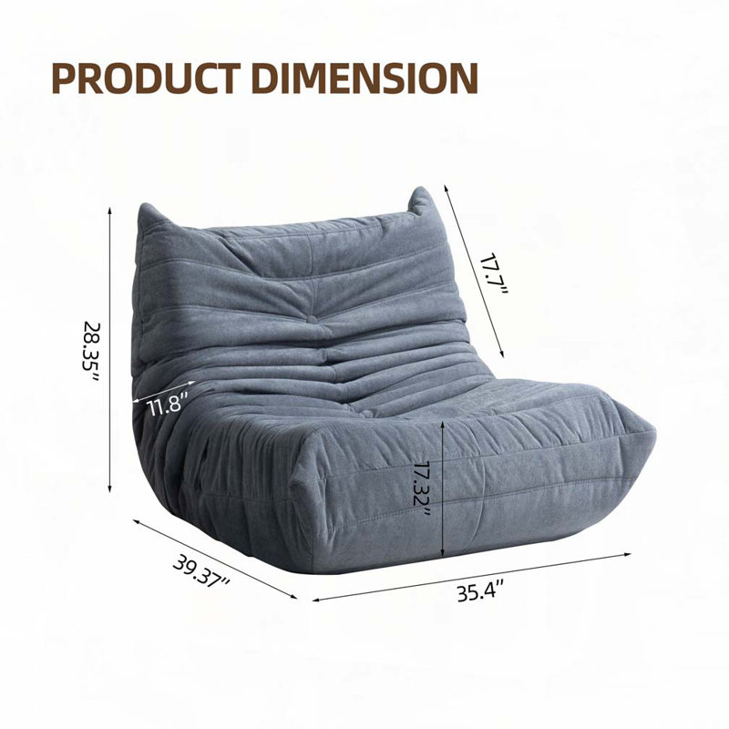 Fauteuil poire au sol, Gris uni
