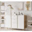 Buffet 48,06 "avec tablettes réglables. 3 tiroirs, 2 portes pour la chambre à coucher, couloir. Blanc, grands tiroirs et portes de 82,17 lb. Salle à manger, cuisine. Tablettes, matériaux.