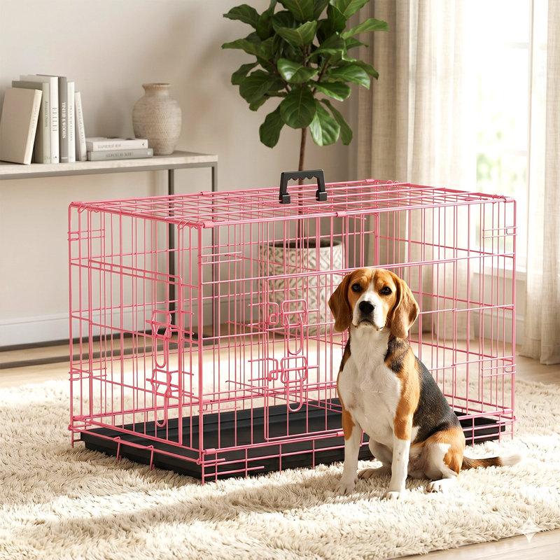 Cage pour chien Jorden, Rose, Petit (H 20 po x l 30 po x P 18 po)