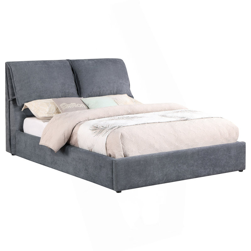 Grand lit plateforme gris anthracite Brewster