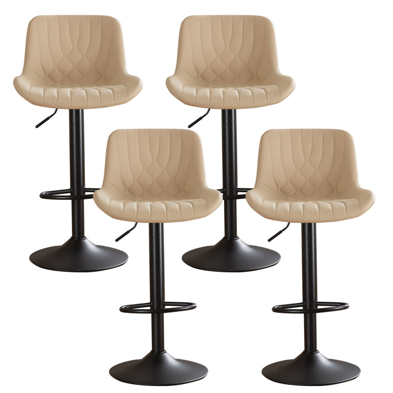 Swivel Adjustable Height Counter Stool With Footrest, Taupe