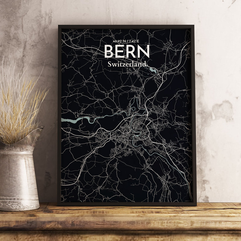 Bern City Map - No Frame Print, 43cm H x 28cm W x 0.13cm D