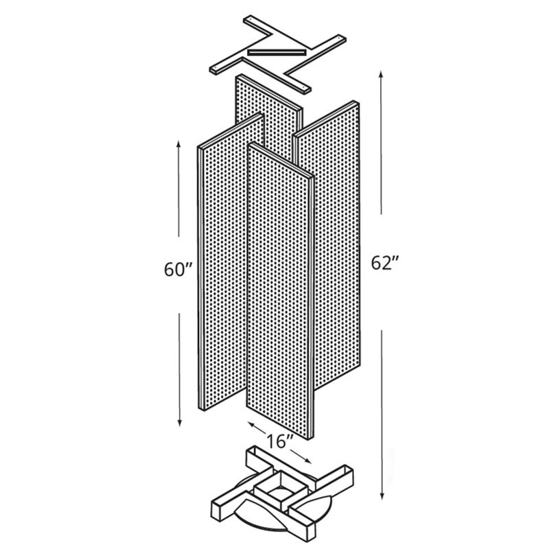 Panneau perforé en plastique H 60 po x l 16 po