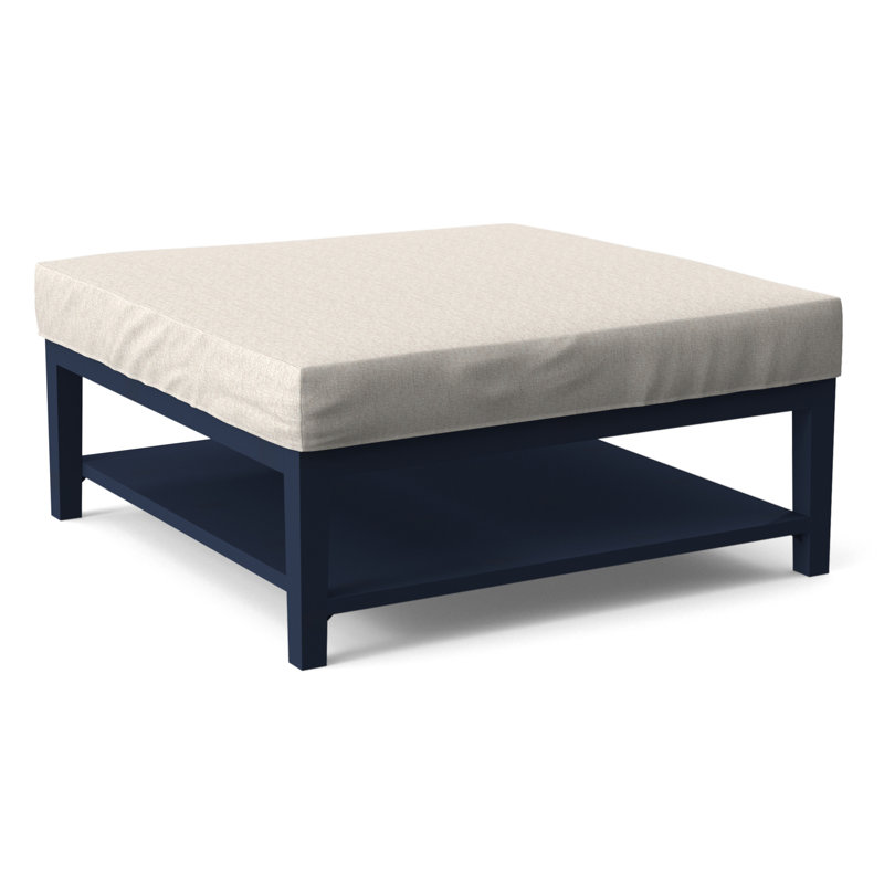 Hammond Square Ottoman, Snow Crypton Performance; 0884-91, Frost White Finish