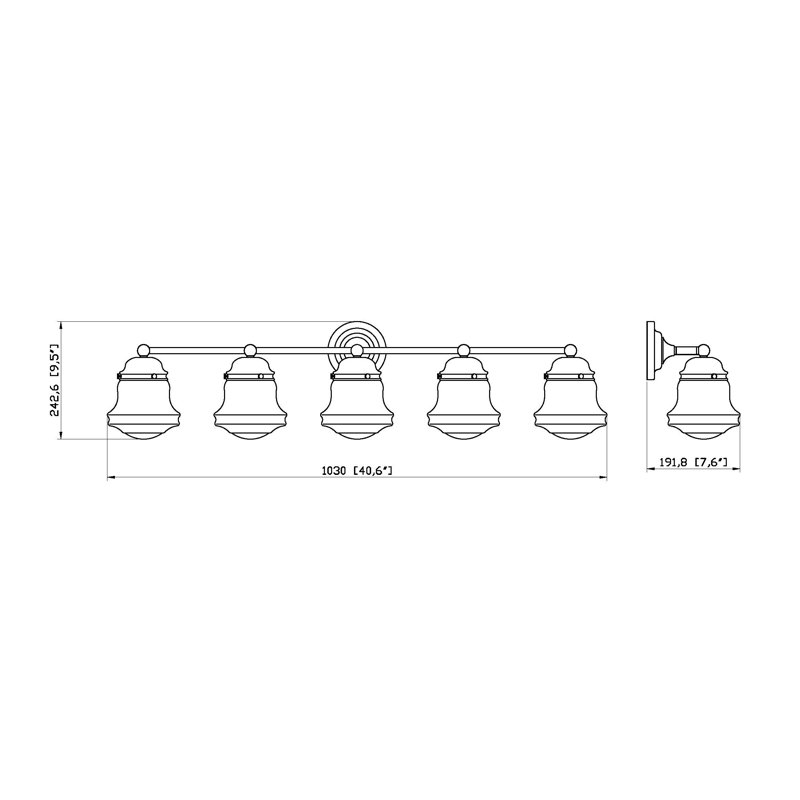 Erithon 5 - Light Dimmable Vanity Light