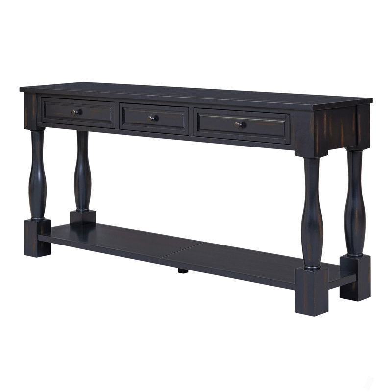 Console Table 63" Long Console Table With Drawers And Shelf For Entryway, Hallway, Living Room, Espresso