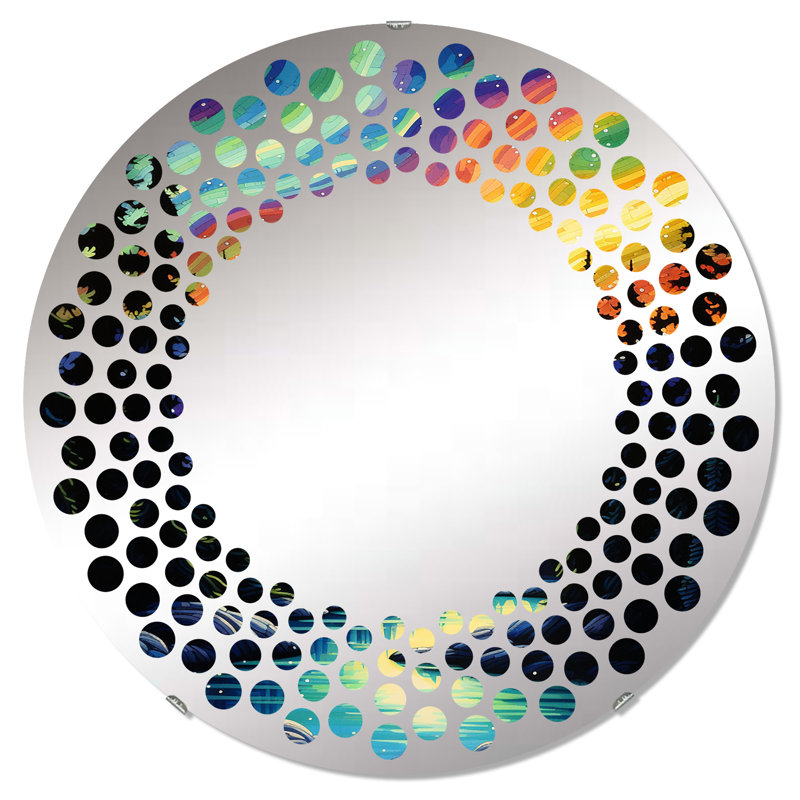 Aurora Borealis Storm - Miroir mural à pois MIR106499 C, 23,6 po x 23,6 po