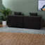 Canapé modulaire incurvé modulaire en chenille noire