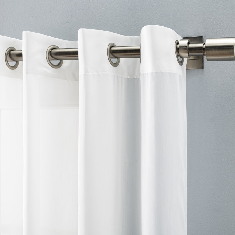 Rizzo Delicate Semi-Sheer Grommet Single Panels & Double-Wide Patio Panels in Various Sizes, White, 108" W x 96" L