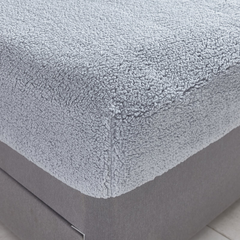 Silentnight Cosy Teddy Fleece Fitted Sheet, Kingsize (5'), Silver