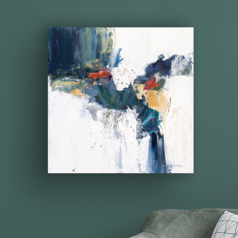 «Cascading» par Suzanne McCourt - peinture sur toile tendue, H 24 po x l 24 po x P 2 po