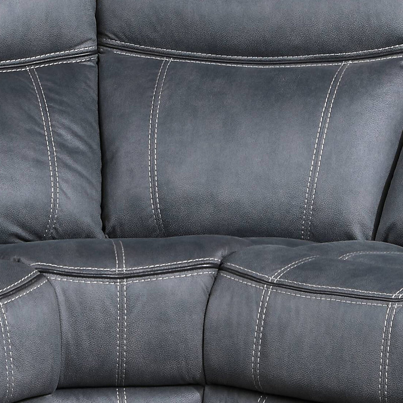 Canapé modulaire inclinable en velours Everwell, Velours gris