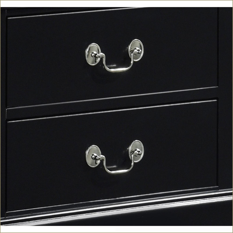 Table de chevet 2 tiroirs Classic Classic Louis Philippe - Mobilier de chambre traditionnel, Noir