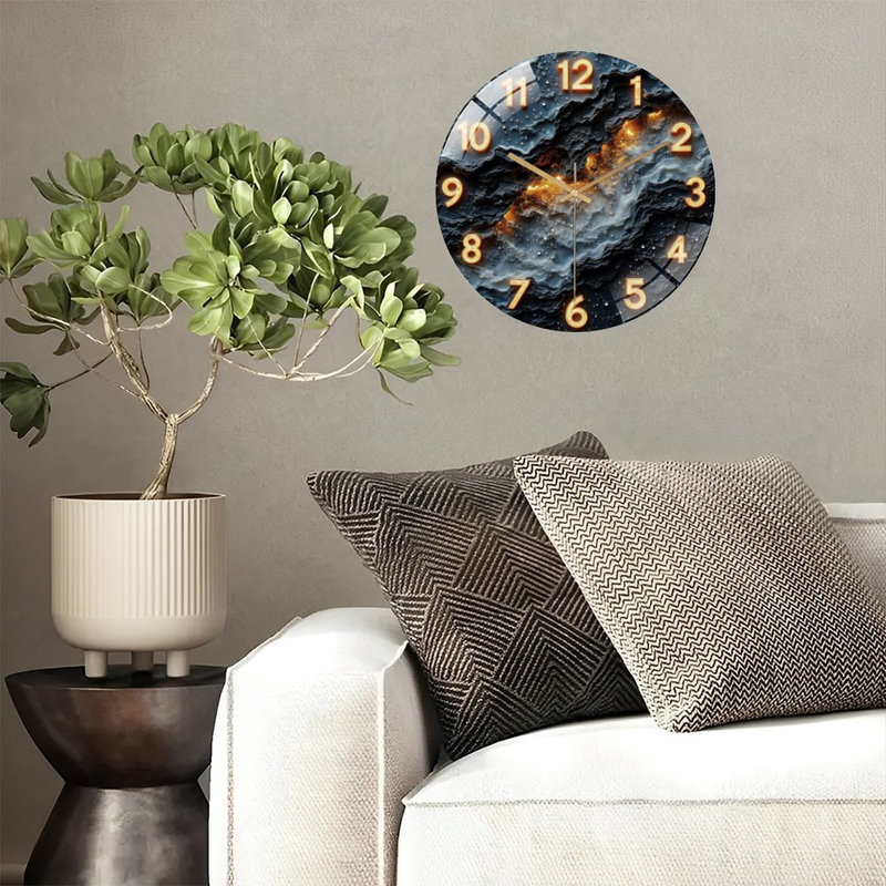 Horloge murale en verre 12 po
