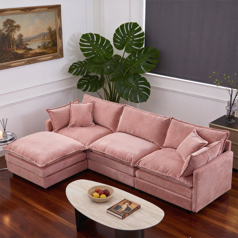 Canapé modulaire modulaire, Rose